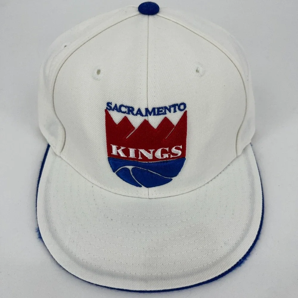 Reebok Sacramento Kings Hardwood Classics Hat White Blue NBA Size 7 1/2